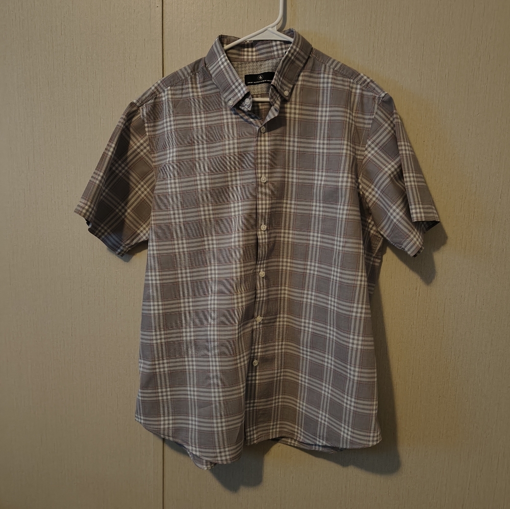 Hart Schaffner Marx Gray Casual Button Down Shirt